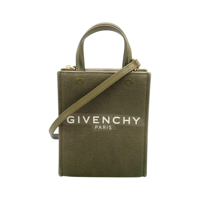 ジバンシィ GIVENCHY Gトート パーティカルミニ カーキ キャンバス