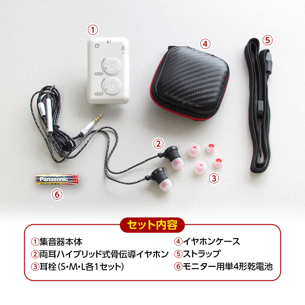 楽天市場】集音器 骨伝導 イヤホン 高音低音調節 ハイブリッド イヤー