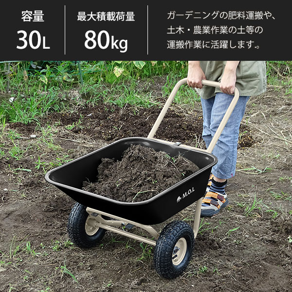 楽天市場】M.O.L バケット付き二輪車 MOL-TW80N (ノーパンクタイヤ