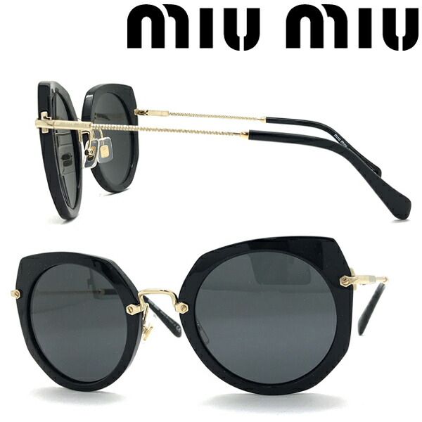 楽天市場】miu miu サングラス ミュウミュウ レディース ブラック 0MU