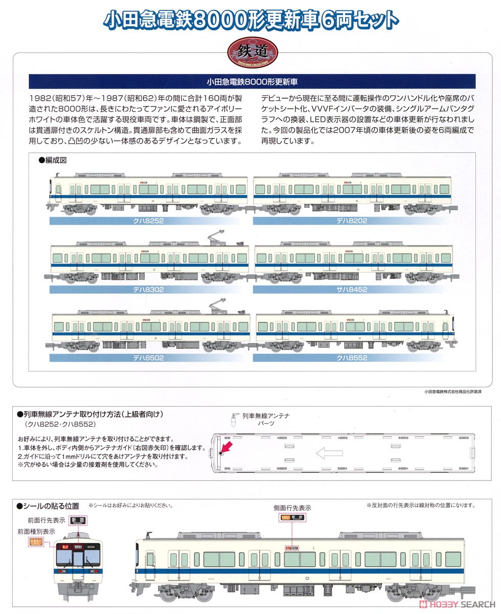 鉄道コレクション 小田急電鉄 8000形 更新車6両セット (6両セット