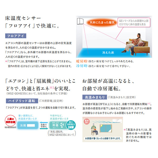 MSZ-GE5622S-W 三菱電機 霧ヶ峰 ルームエアコン GEシリーズ 18畳用