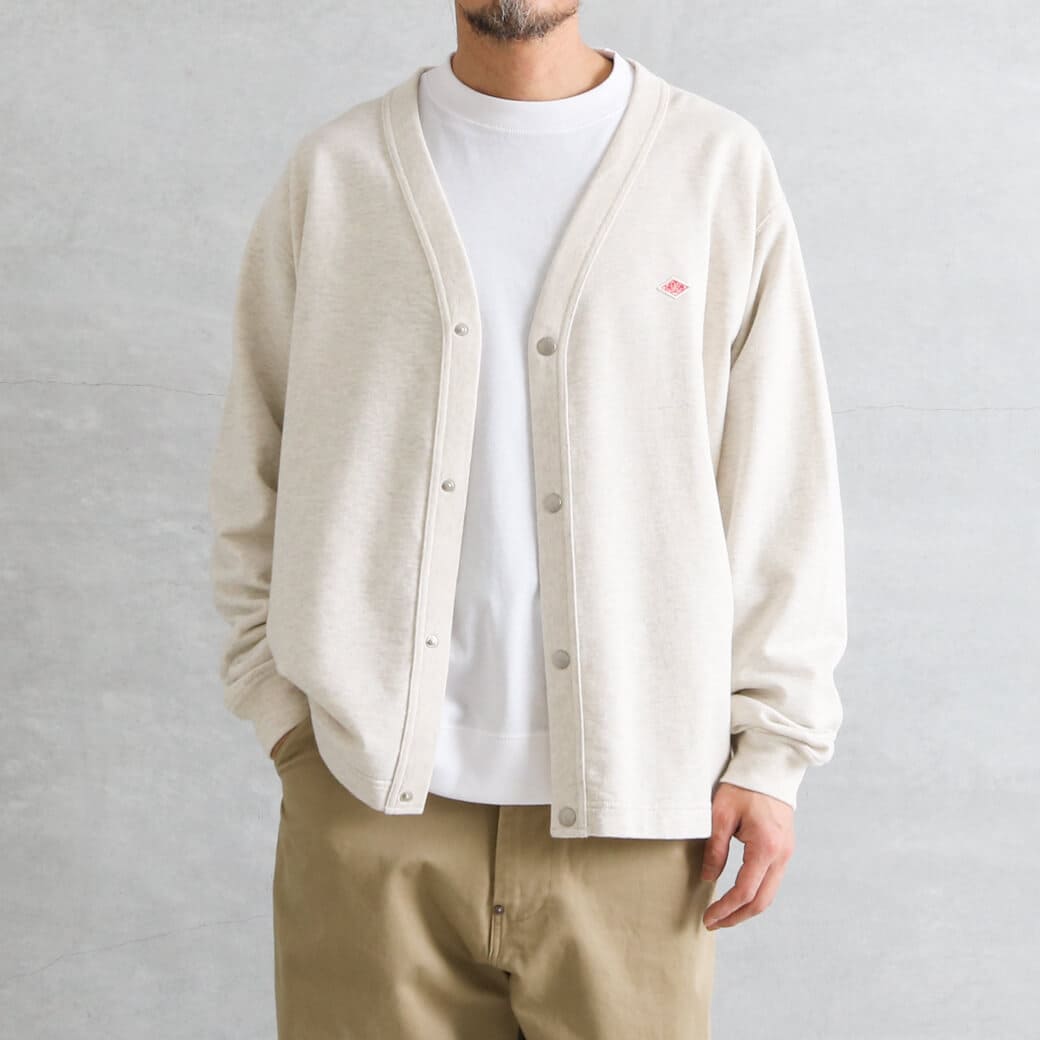 DANTON ダントン コットンテリー ブイネックカーディガン｜BORN FREE