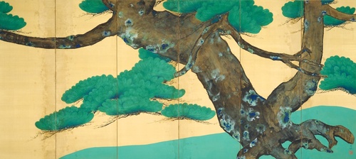 青緑老松双鶴図 | 平福百穂 | 収蔵品詳細 | 作品を知る | 東京富士