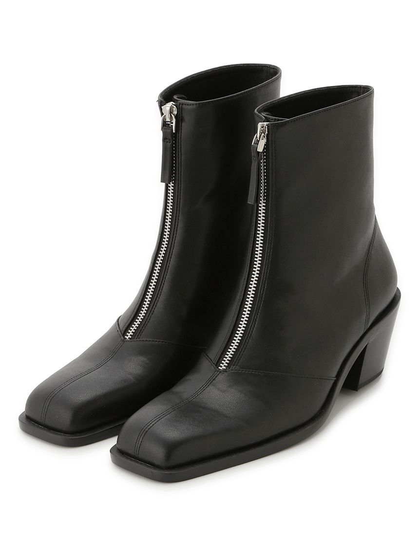 FRAY I.D - センタージップショートブーツ (ブラック) 合皮 / 変形