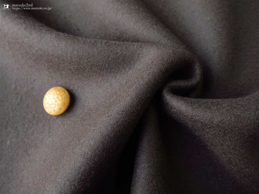 アパレル使用反】 ウール混1/14起毛メルトン ダークチャコール