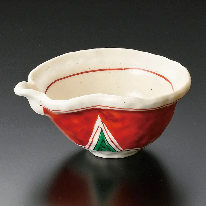 時代 赤絵花口鉢5点 春逸作 送料込み250611 時代 赤絵花口鉢5点 春逸作