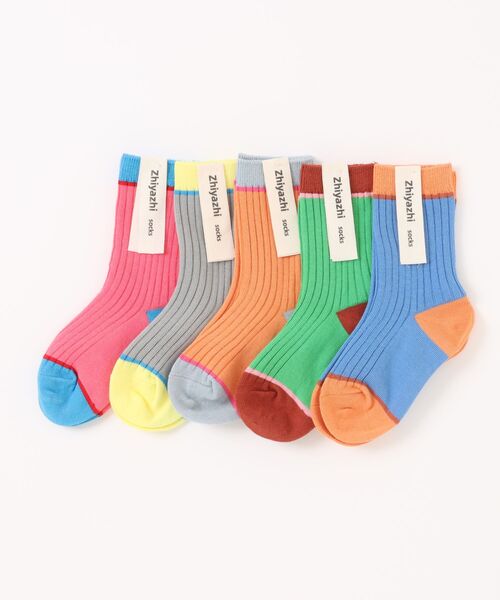 maarook（マルーク） 靴下 カラフルラインソックスセット キッズ 子供