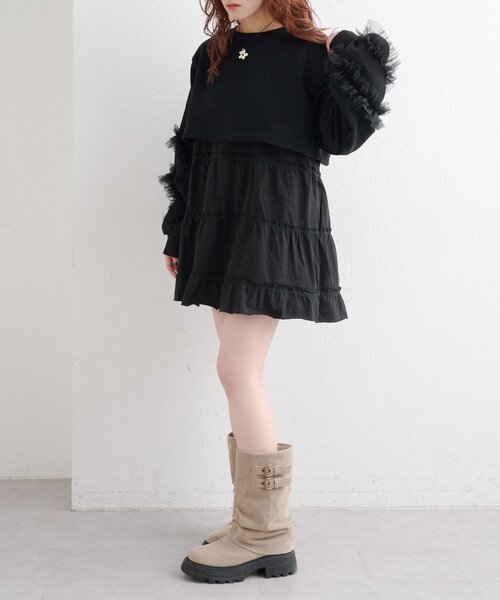 w closet（ダブルクローゼット）の「チュールスリーブスウェット