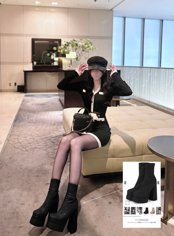 チャンキーヒール厚底ショートブーツ[gd1583] | レディース