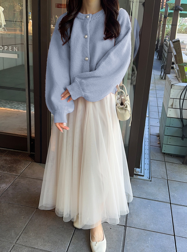 パールボタンニットショート丈カーディガン[k9291d] | レディース