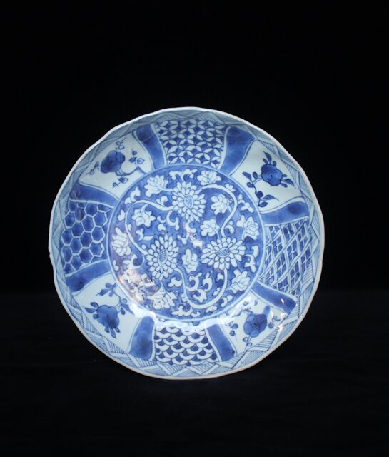 古染付 祥瑞手 深皿7寸 P063｜骨董店 のびる 古美術 骨董 和風建具 蔵