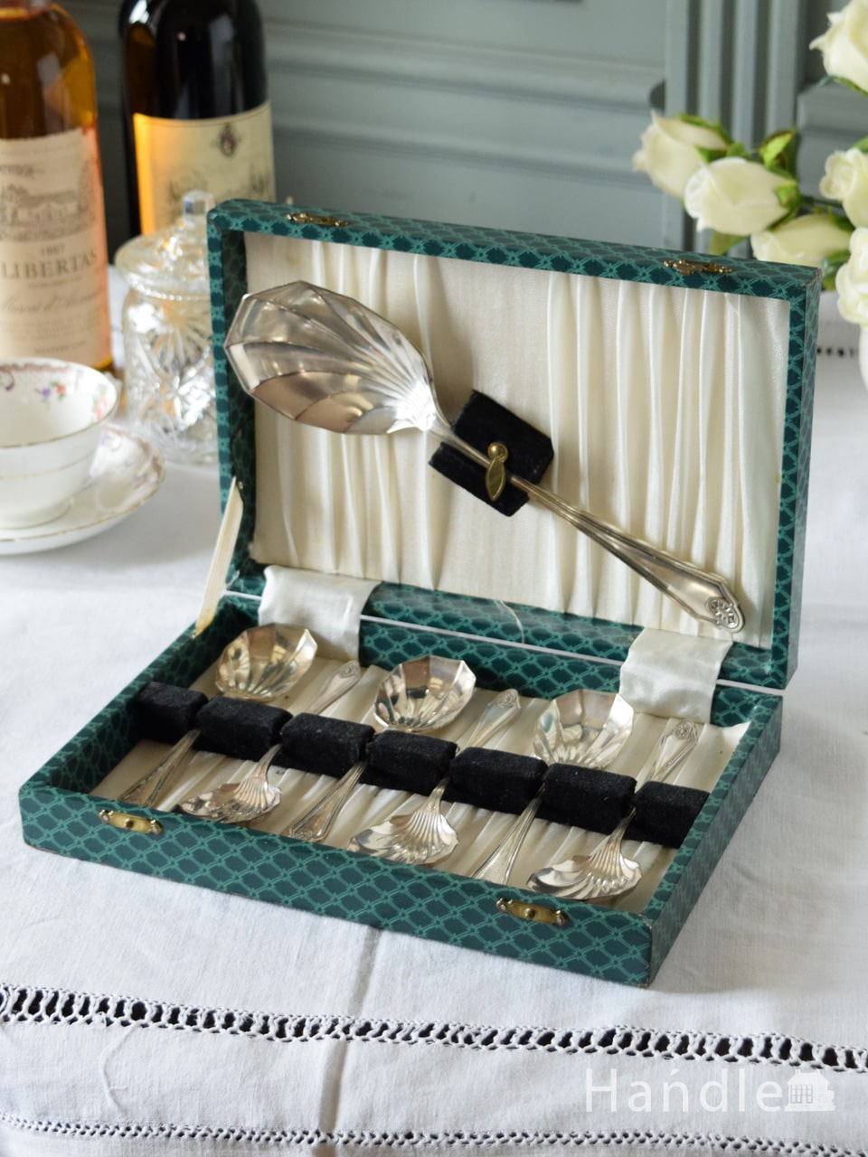 英国製シルバープレートのおしゃれなカトラリーセット、銀のベリー