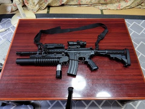ICS M203 グレネードランチャーをM4A1カービンSOCOMカスタムにセットし