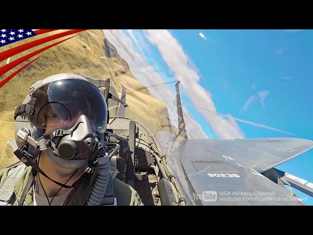 F-15Eストライクイーグルのコックピット映像：低空・渓谷飛行・宙返り