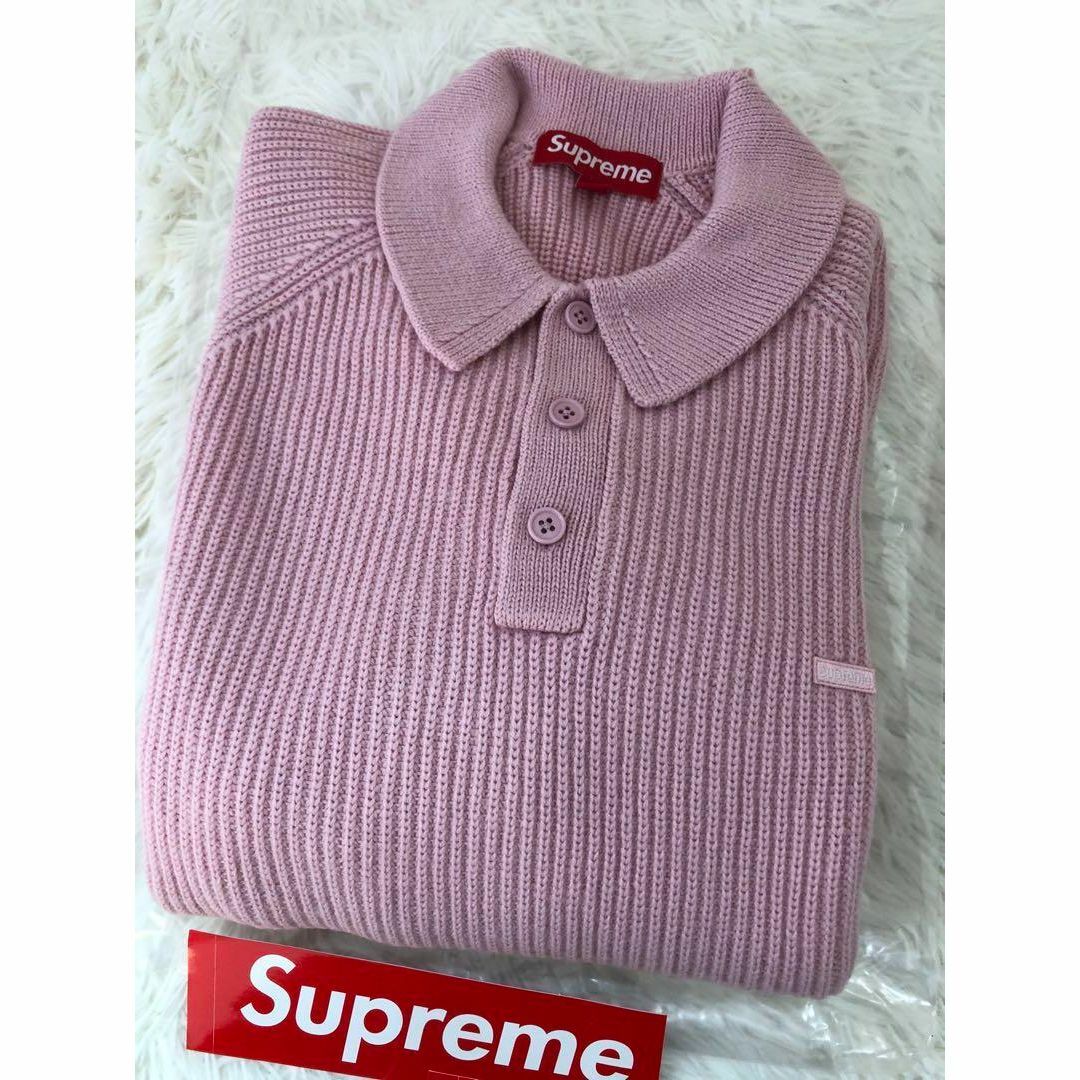 Supreme - ○Supreme Small Box Polo Sweater pink XLの通販 by KIRA