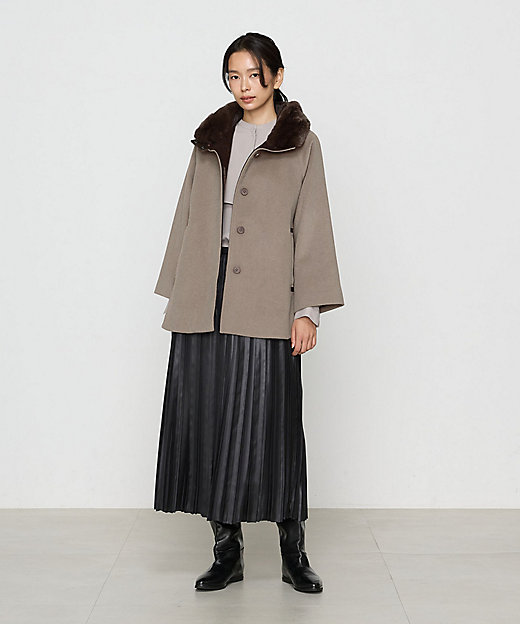 TALLサイズ 〕 アンゴラウール Aラインショートコート