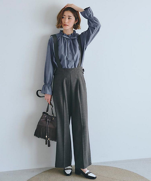 フリルカラーリボンブラウス（2002545566） | GROVE (Women