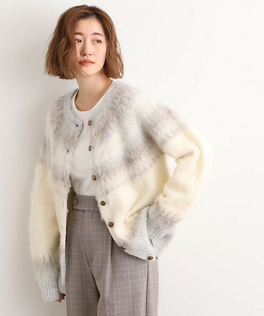 求心柄ジャカードニットカーディガン（2002555842） | GROVE