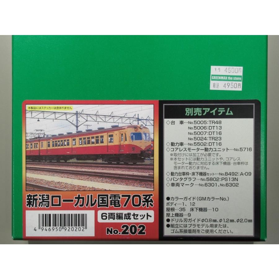 グリーンマックス 202 新潟ローカル国電70系 6両編成セット（未塗装