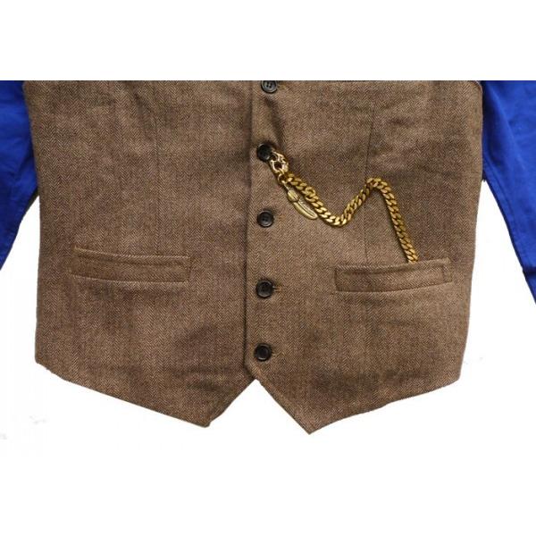 ベスト ジレベスト ジレ メンズ ヘリンボーン ブラウン ジャケット