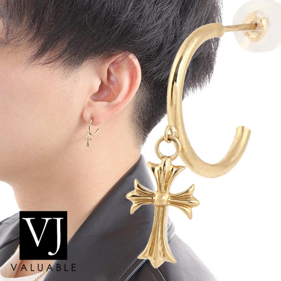 VJ【ブイジェイ】 18金 メンズ ピアス K18 イエローゴールド