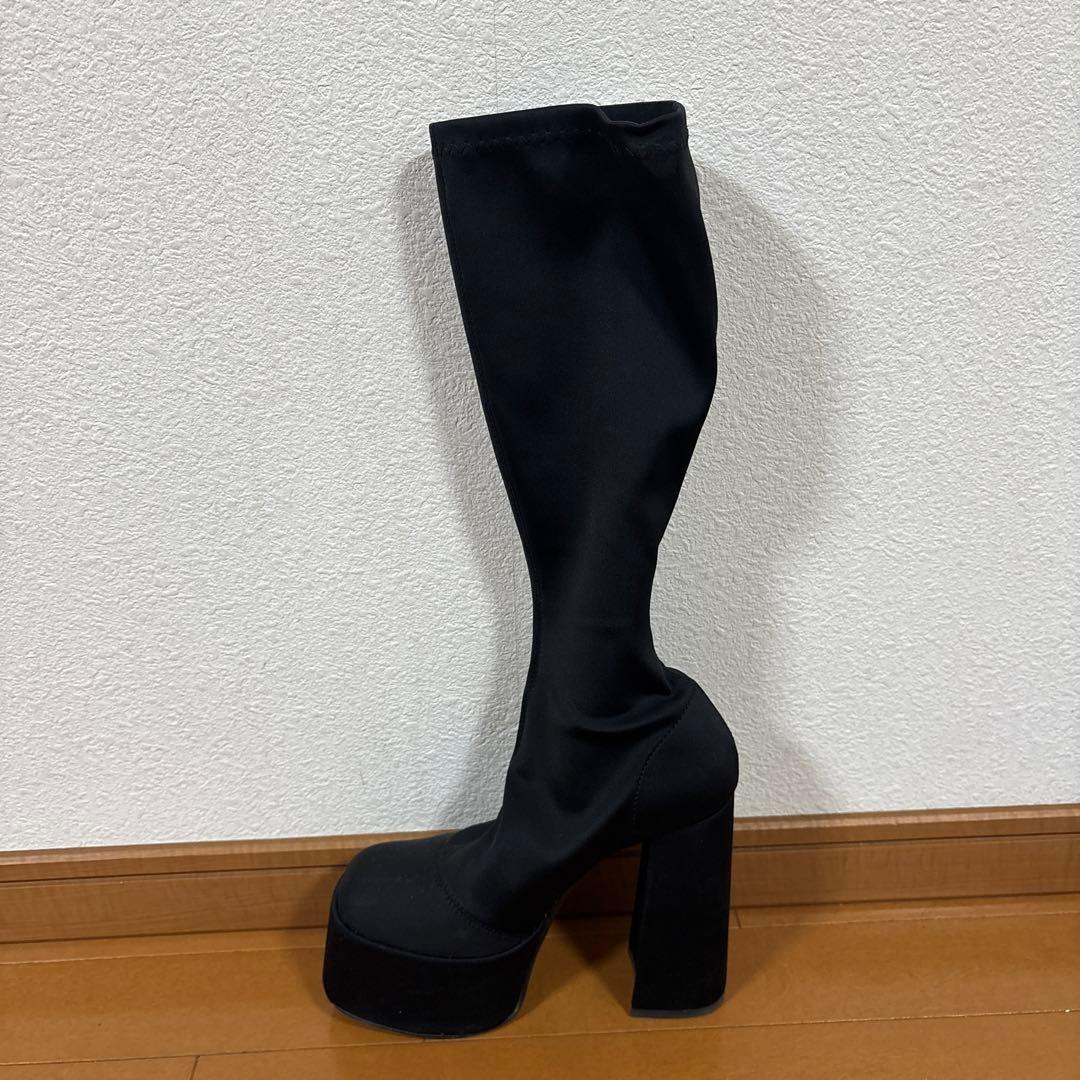 Darich ブラック スエード ロングブーツ 高ヒール