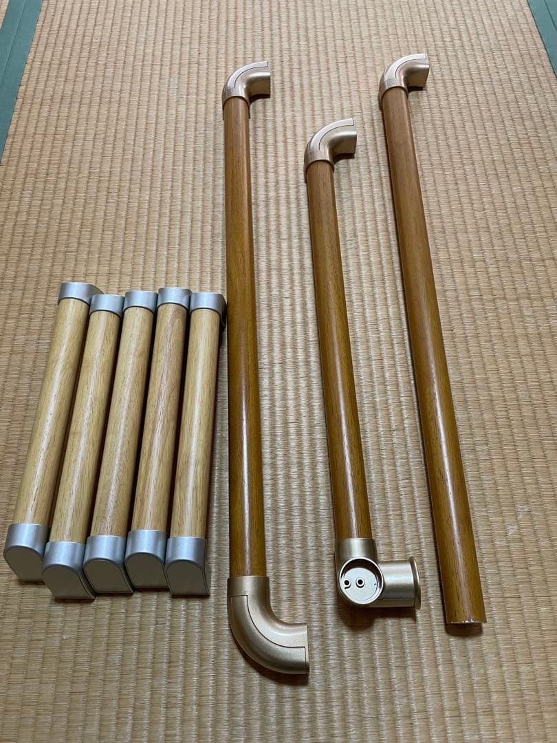 L型手すり 壁手摺り セット ビス付き 天然木製 美品