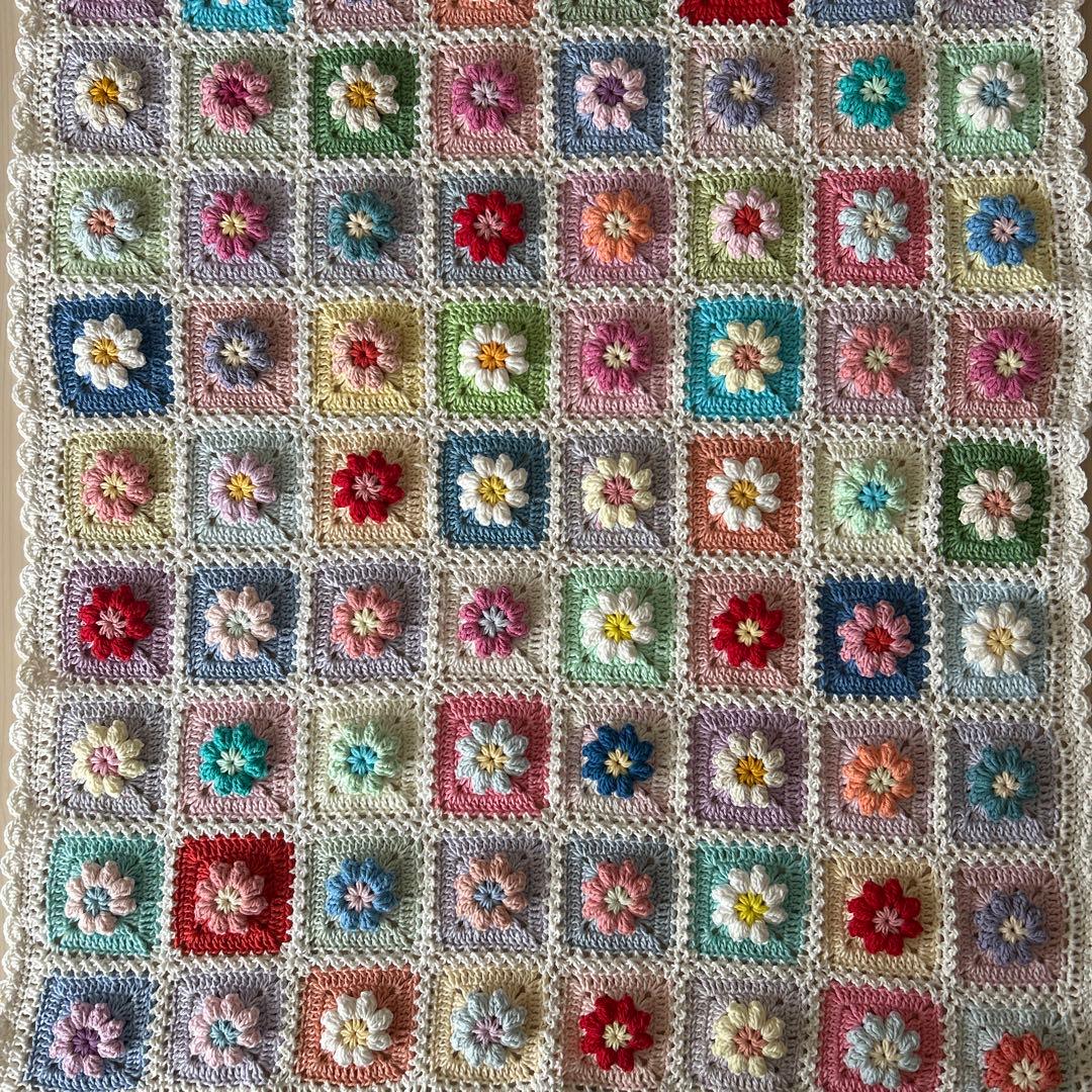ぷっくり。お花のモチーフ編み マルチカバー ブランケット 手編み コットン かぎ針編み】お花モチーフ🌸マルチカバー・ブランケットもOK - YouTube