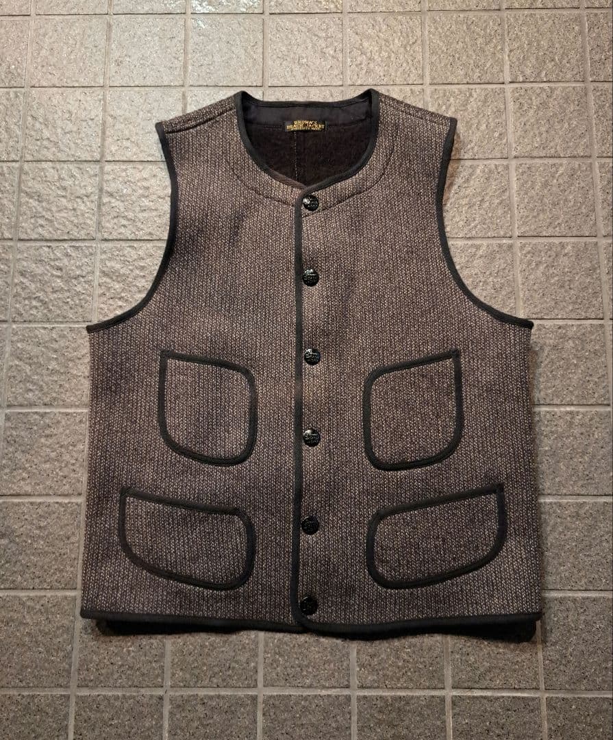 BROWN'S BEACH JACKET ごま塩ベスト size40 FULL COUNT フルカウント ベスト BBJ-001 Brown's Beach EARLY VEST