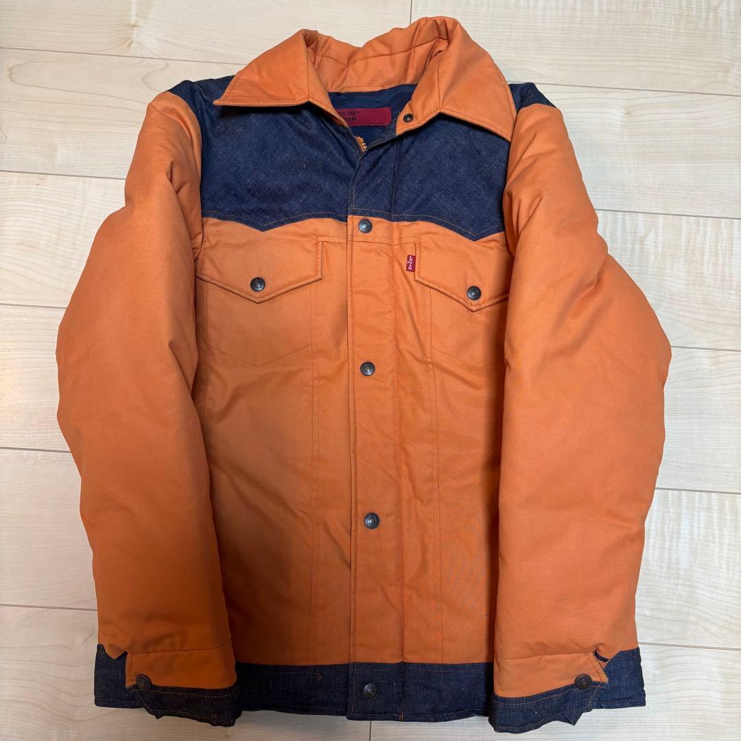 Levi's RED TAB ダウンジャケット オレンジ 濃紺デニム Mサイズ Levi's RED TAB ダウンジャケット オレンジ 濃紺デニム Mサイズ - メルカリ