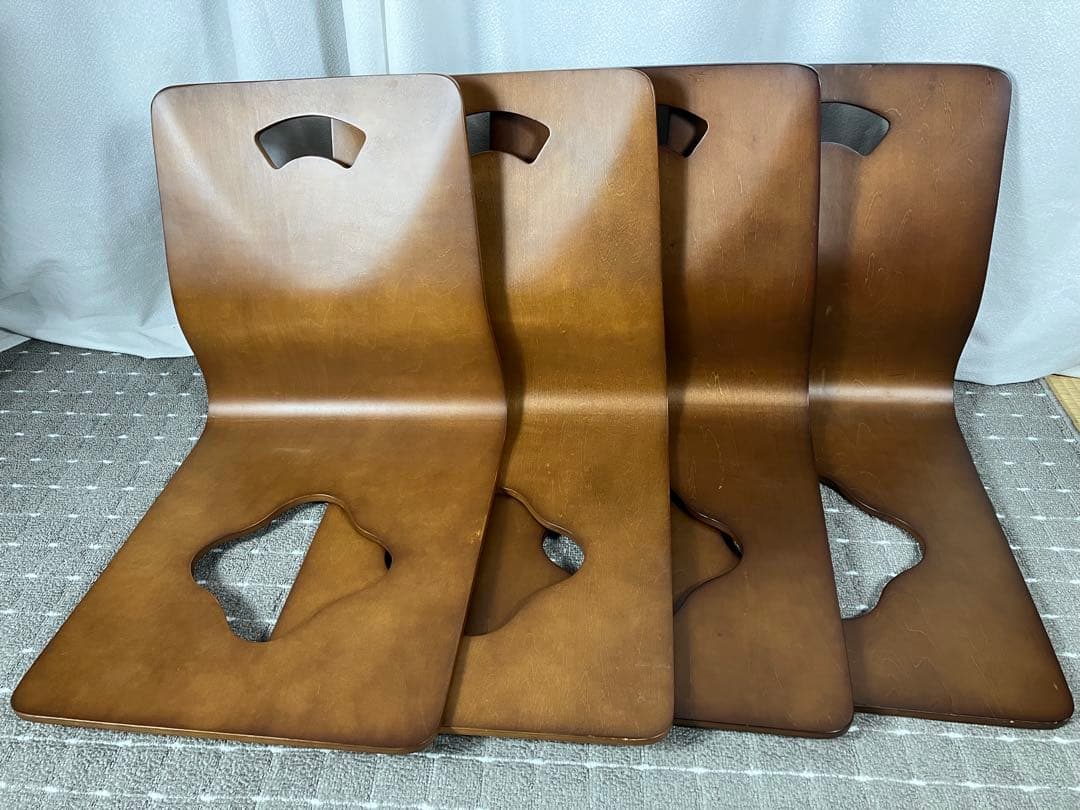 不二貿易　木製 座椅子 4脚セット 天然木 曲木 和モダン 楽天市場】和座椅子 木製 4脚セット 「 6221H 」 約39.5×52×43cm