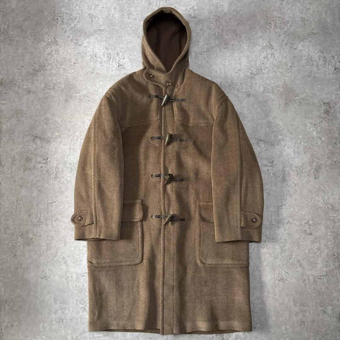 グローバーオール ムーアブルック キングストン ダッフルコート 48 ブラウン 希少90sGloverall キングストンダッフルコート毛100% ヘリンボーン