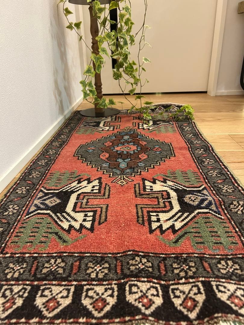 トライバルラグ・トルコヴィンテージラグ・ウール約53×106cm 楽天市場】トライバルラグ トルコ絨毯 手織り 162×106cm アナトリア