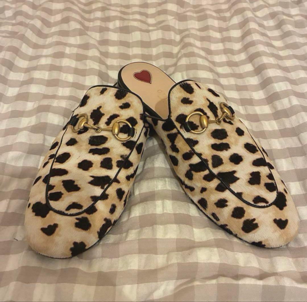 【限定セール】GUCCI ヒョウ柄 ミュール 37 Gucci Horsebit zebra-print calf hair mules - Slippers - Free