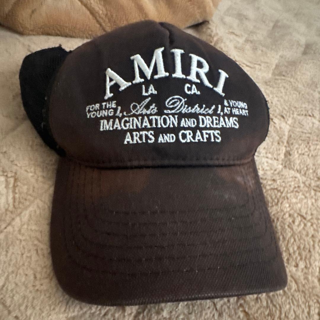 AMIRI ブラウン メッシュバックキャップ AMIRI（アミリ） ロゴエンブロイダリー トラッカーメッシュキャップ