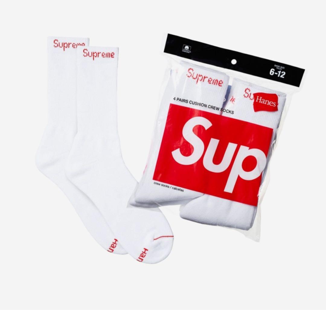 レッグウェア Supreme Hanes Crew Socks White (4 Pack) Supreme®/Hanes® Crew Socks (4 Pack) | Supreme 24ss