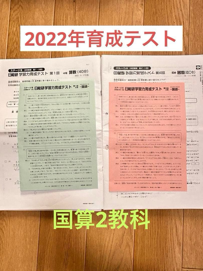 日能研4年生育成テスト用 全国公開模試テスト 日能研 4年生 全国公開模試 1年分4科目 - メルカリ