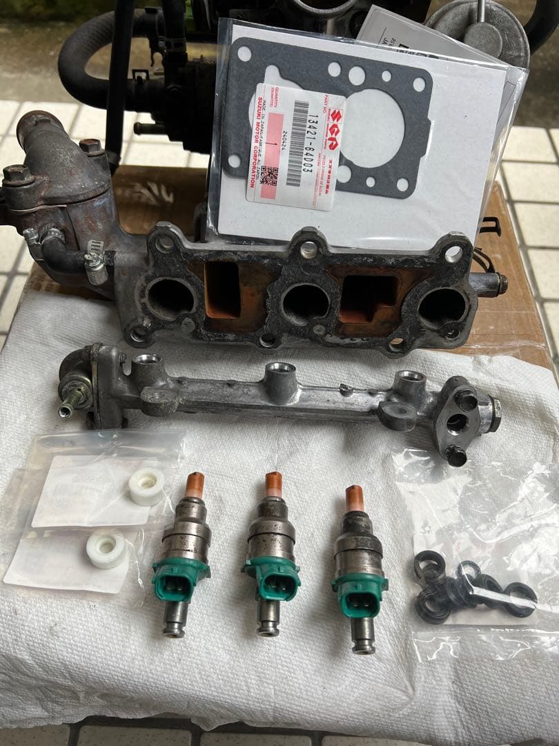 スズキジムニーJA11 AT 4型 スロットル&インマニ&インジェクター