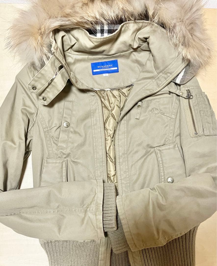 楽一番公式アカウント01バーバリーブルーレーベル ベージュモッズコート 美品 バーバリー ブルーレーベル モッズ コート キャメル サイズ38