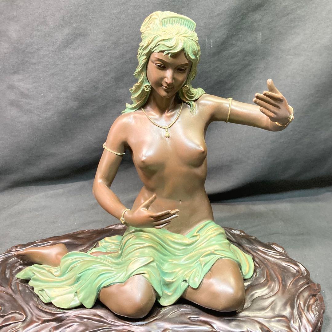 《弁財天》オブジェ 置物 台座付 裸婦像