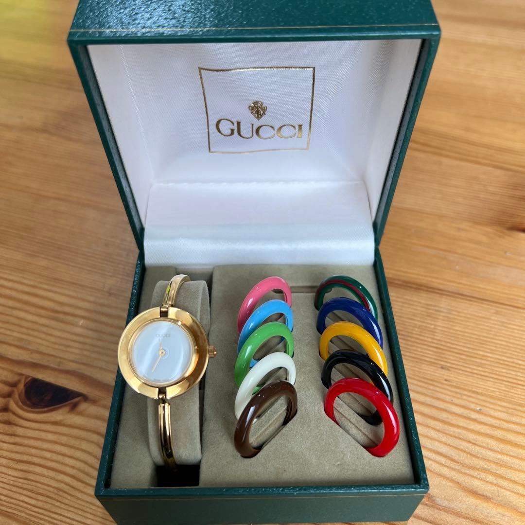 GUCCI チェンジベゼル1100 GUCCI】グッチ『チェンジベゼルウォッチ』1100-L レディース クォーツ