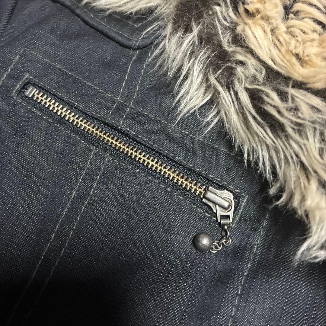 平成 お兄系 ダークコア グランジ opium ファー付きコート ギャル男