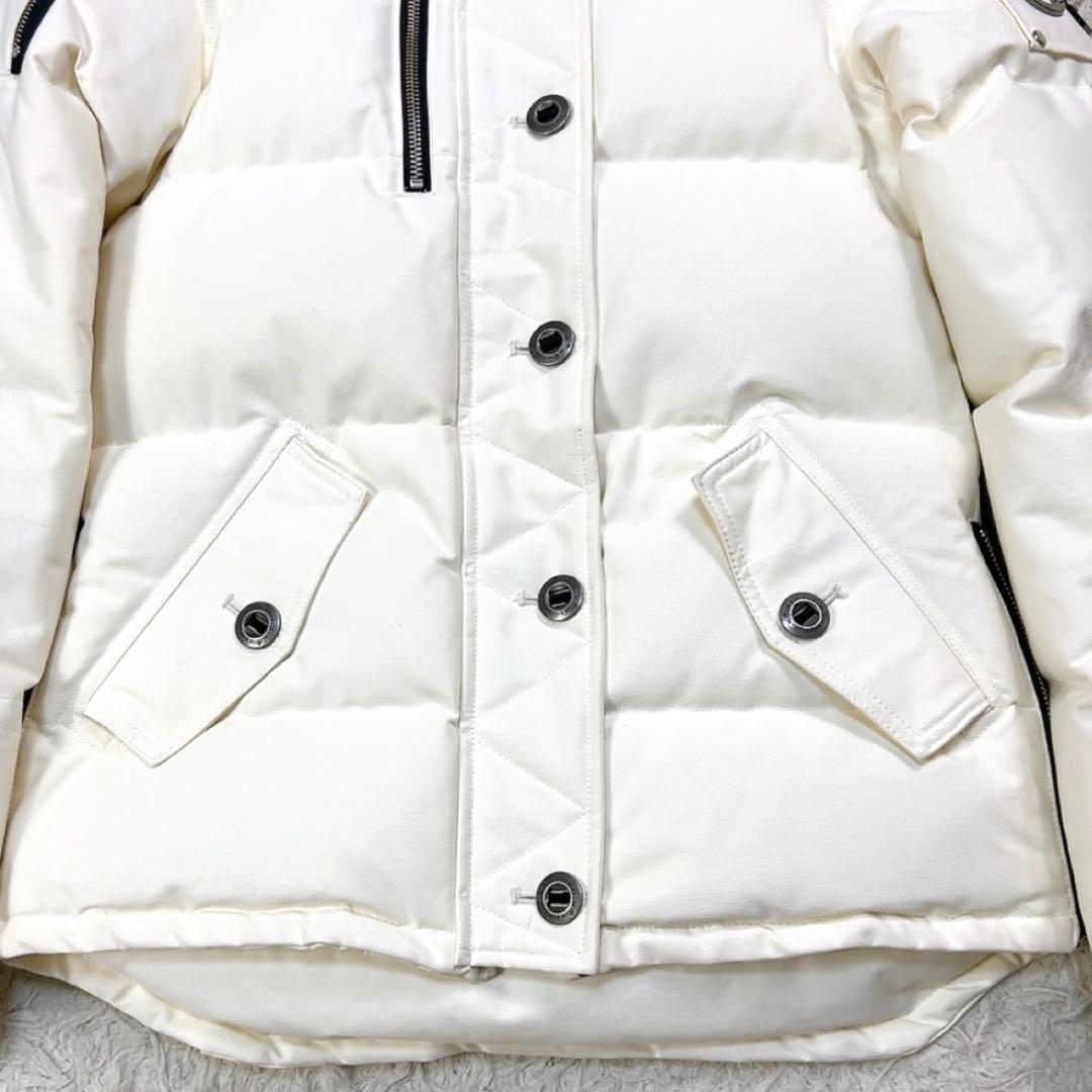 ムースナックルズ ダウンジャケット 2way リアルファー S ホワイト