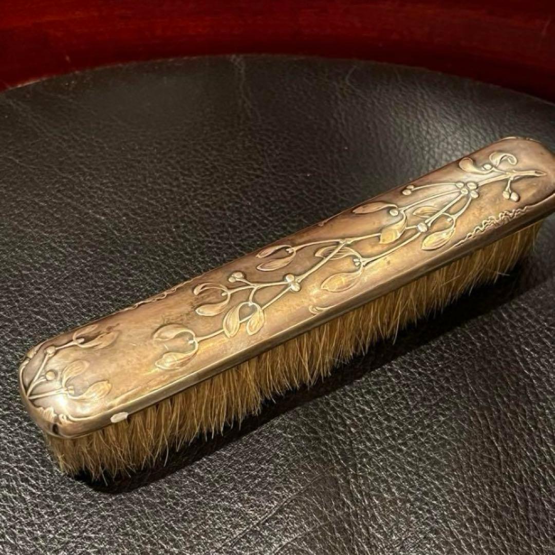 フランス　純銀950製　アンティーク　ヤドリギ　ブラシ　アールヌーボー ミニャルディーズ アールヌーボー装飾 ヤドリギ サーバー とりわけ