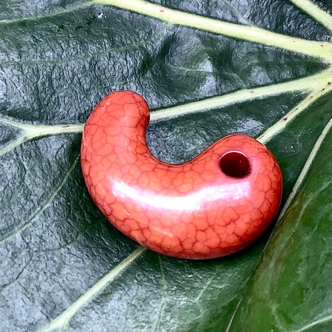 ✳️台湾上肯製亀甲赤龍紋天珠*赤龍紋天珠玉*奈留島水晶本物瑪瑙鑑別