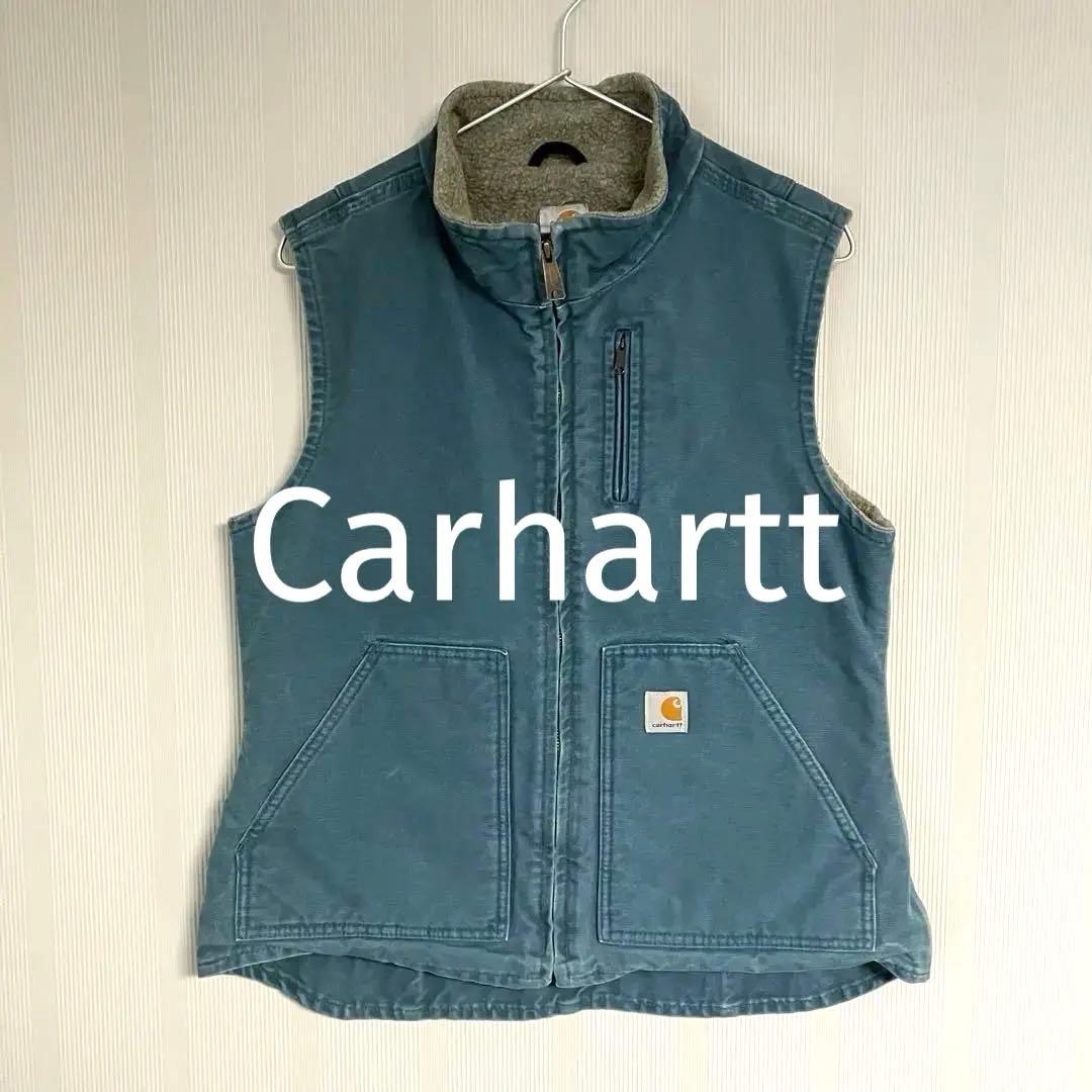 90s Carhartt カーハート　ダックベスト 裏ボア　フェードブルー 楽天市場】90s USA製 カーハート 裏 ボア ダック ベスト メンズ L
